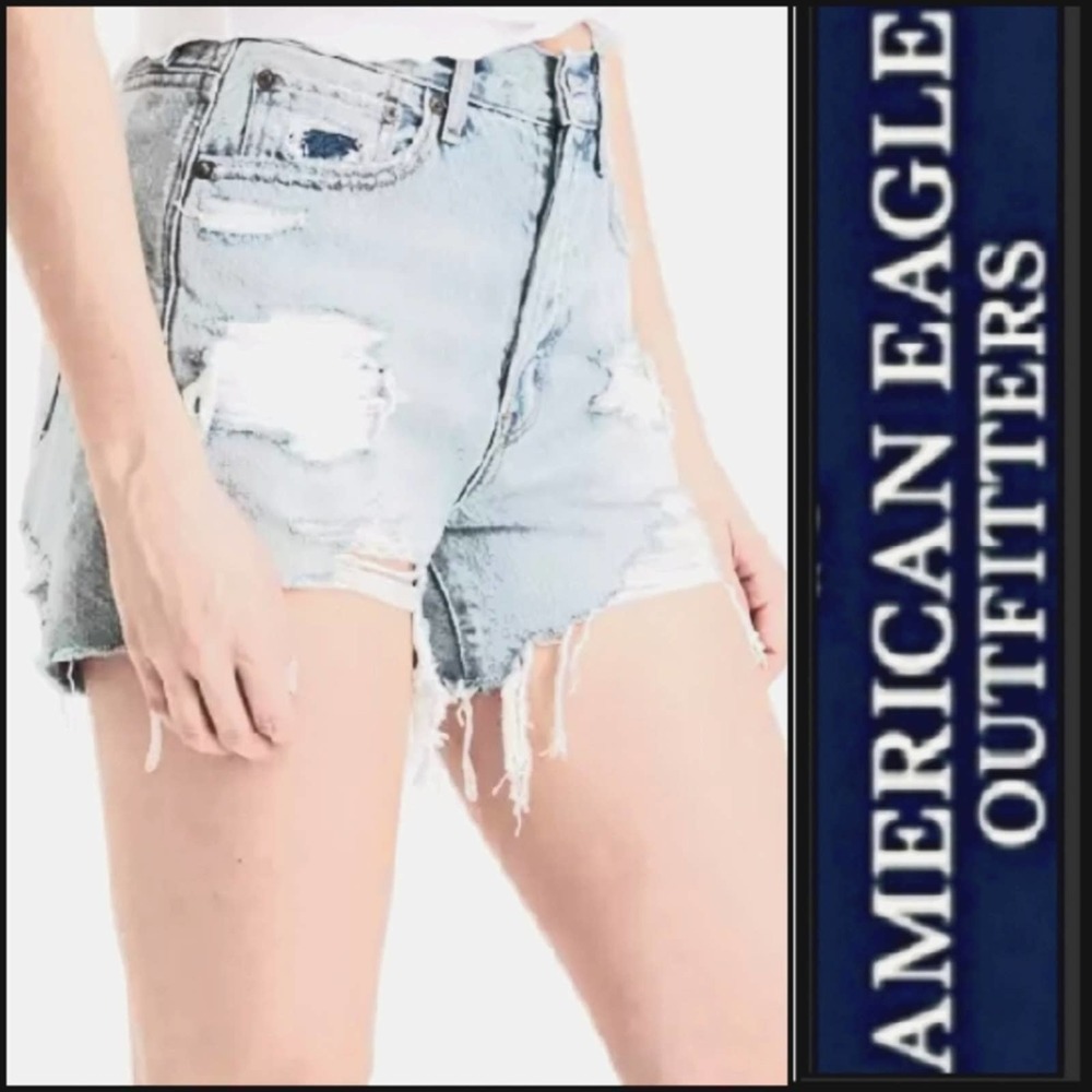 NEW! AMERICAN EAGLE 90's Distressed Boyfriend Jean Shorts 18.